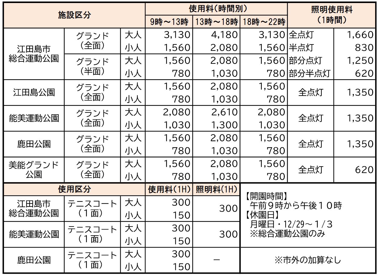施設利用利用料・申請書（体育施設）｜江田島市役所ホームページ