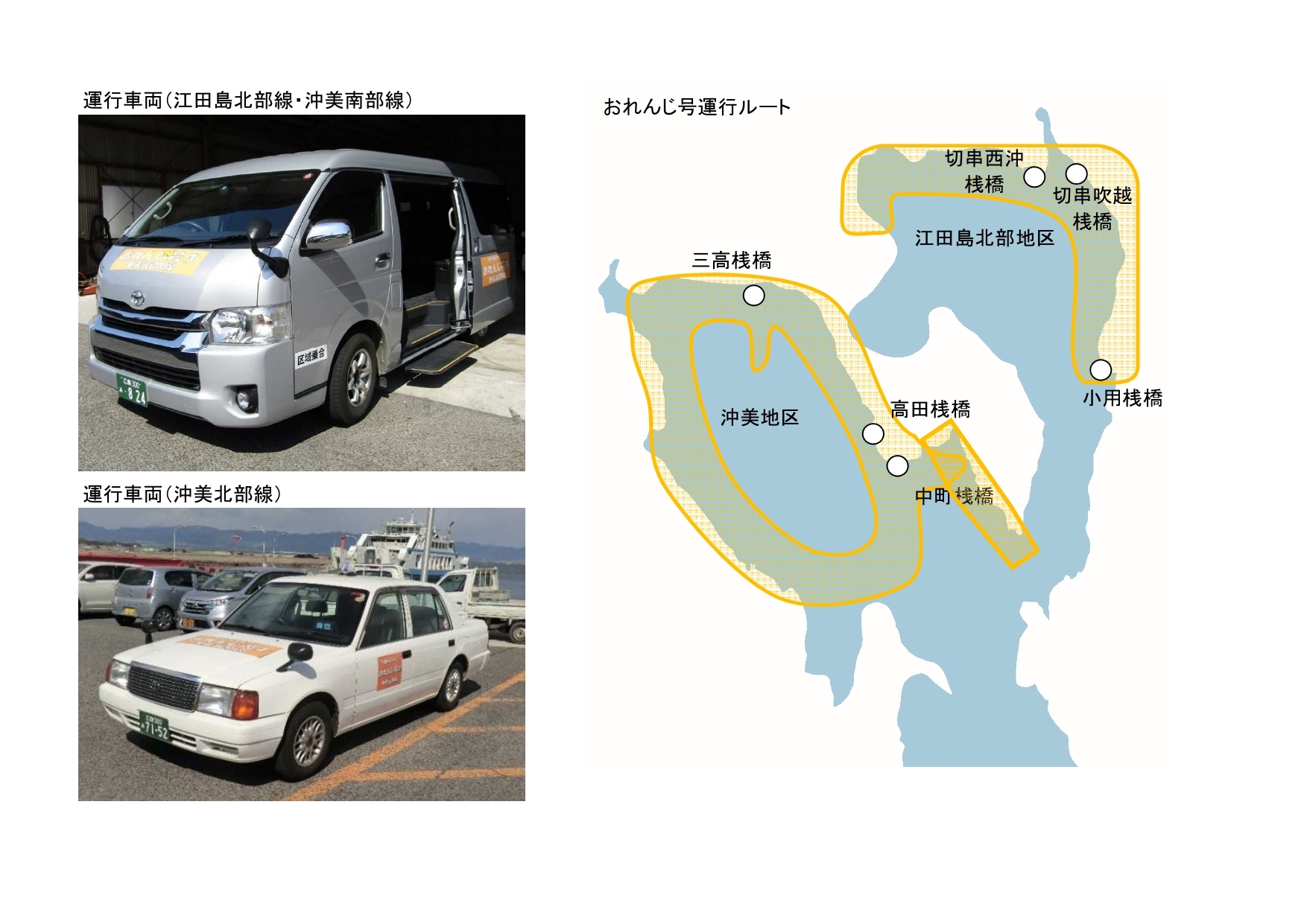 予約型乗合タクシー「おれんじ号」・乗合タクシー「江田島北部朝夕便