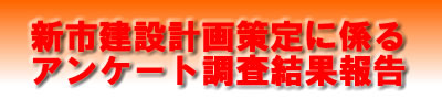 新市建設計画策定によるアンケート調査結果報告