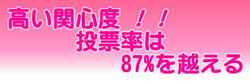 高い関心度！投票率は87%を超える