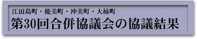 第30回合併協議会の協議結果